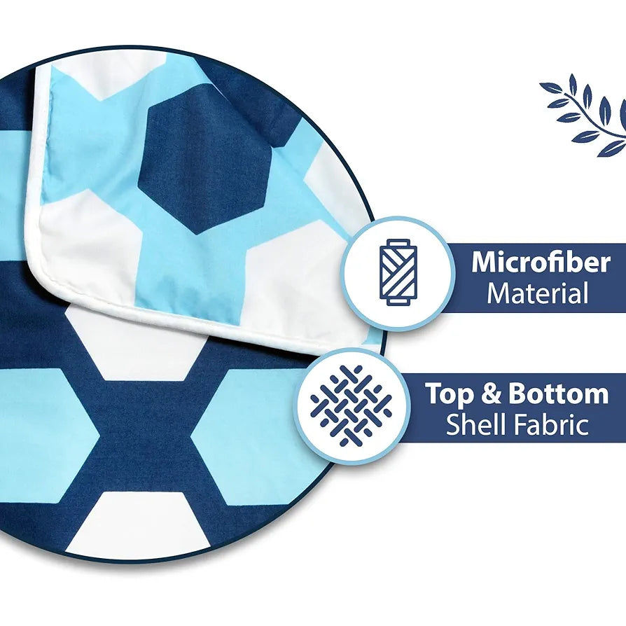 Divine Casa 120 GSM Microfiber Single Kids Dohar Soft & Lightweight Throw Blanket Hexagonal Pattern Colour Legion Blue