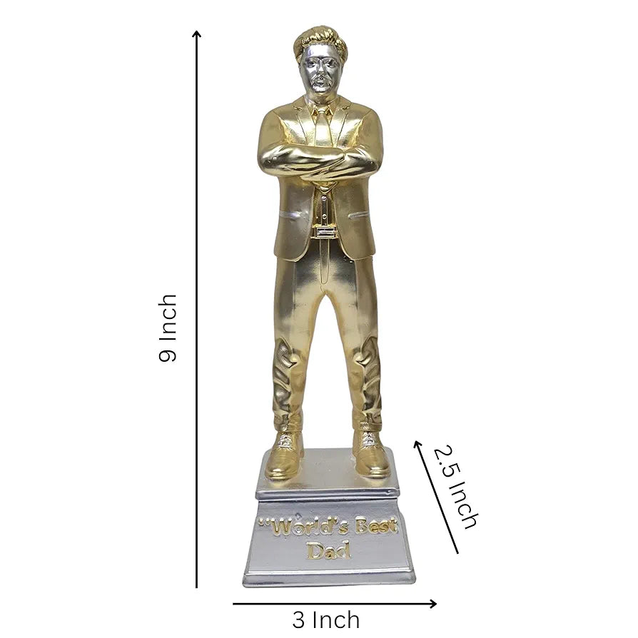 Gold Art India Best Father Figurine Gold & Silver Plated Matte