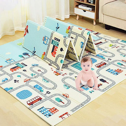 Tarkan Extra Large Reversible Baby Play Mat Crawling Foldable Foam Mat