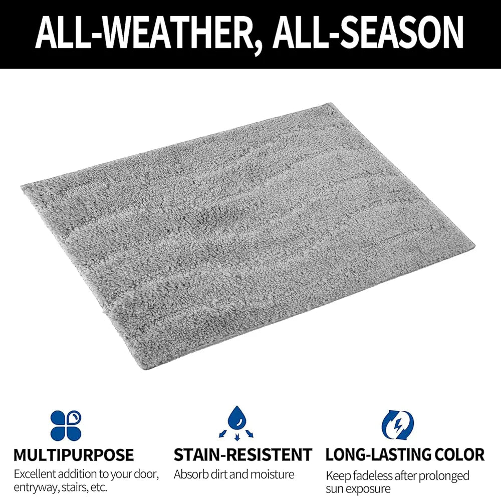 Kuber Industries Door Mat Waves Shape Doormat Velvet Entrance Mat Gray Colour