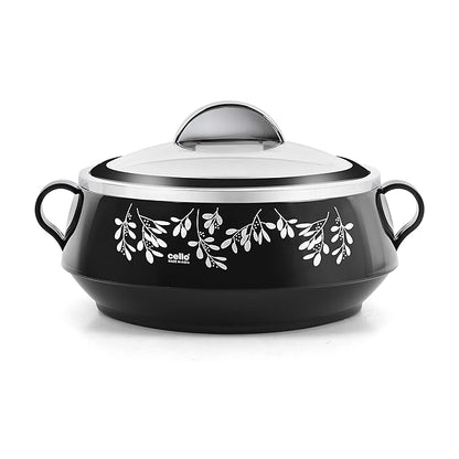 Cello Glitter Casserole With Inner Steel | Insulated Stainless Steel Inner Body Casserole Set for Meal | Set Of 3