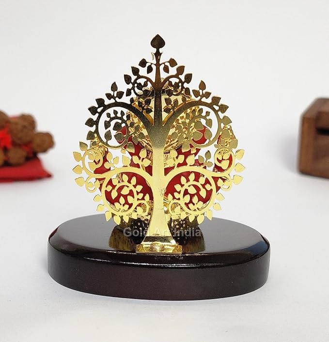 Gold Art India Lord Ganesha Idol Kalpavruksh Tree Silver White Terracotta Body Color Ganesh Ji
