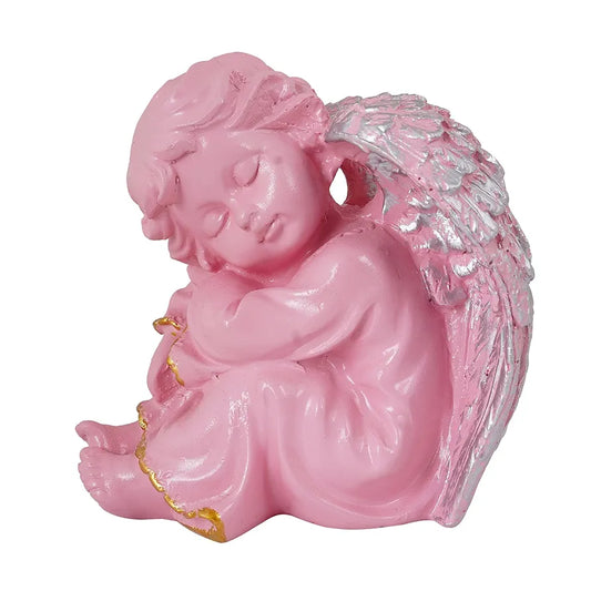 Zart Angel Girl Left Silver winged Showpiece for Home Decor Showpiece