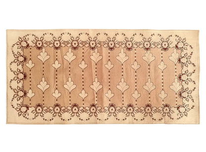 Kuber Industries Rectangular Floral Print Cotton Table Runner for Dining and Center Table Set of 2 Cream