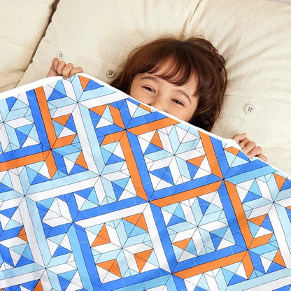 Divine Casa 120 GSM Microfiber Reversible Kids Single Bed Comforter Ultra-Soft Toddler Blanket Colour Blue-Red and Orange