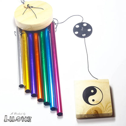 Lilone Brass 7 Color Pipes Wind Chimes Multicolour 24 Inch Long