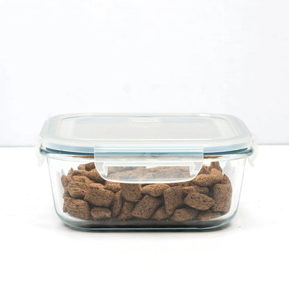 Anko 1.1L Glass Storage Container with Lockable Lid | Pack of 2 | Leak-Proof | Clear