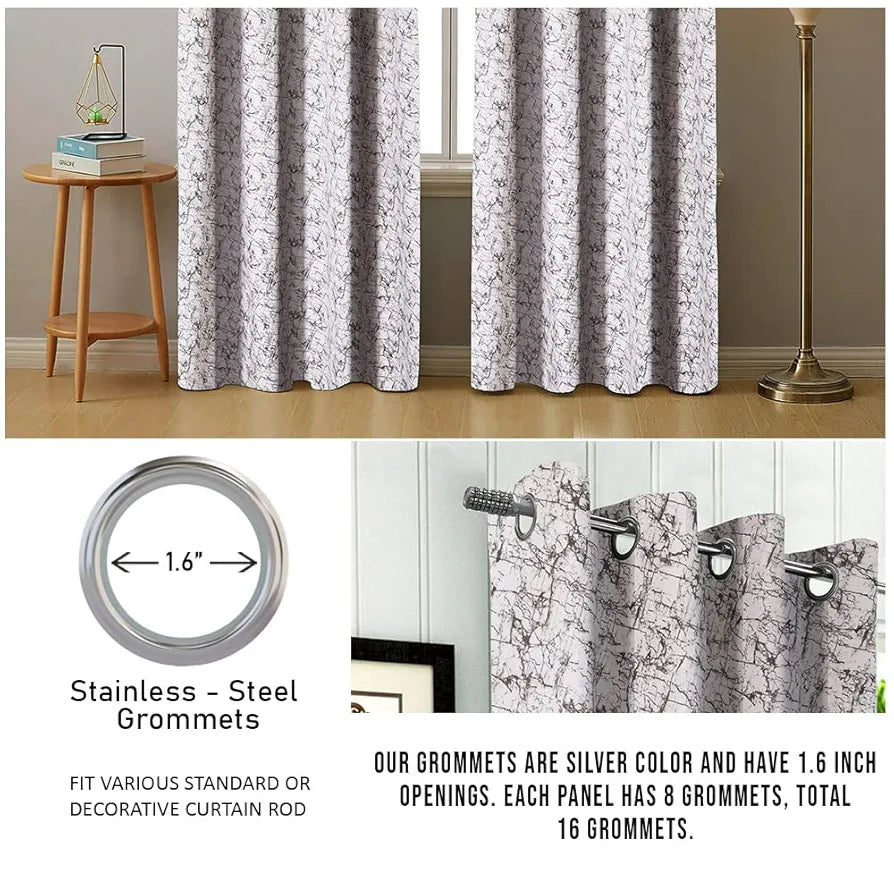 Cloth Fusion Velvet Grommet Door Opaque Curtain 7 Feet Set Of 2 245 White Colour
