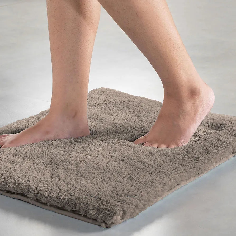 Luxe Home International Microfiber Rectangular Bath Mat Colour Taupe