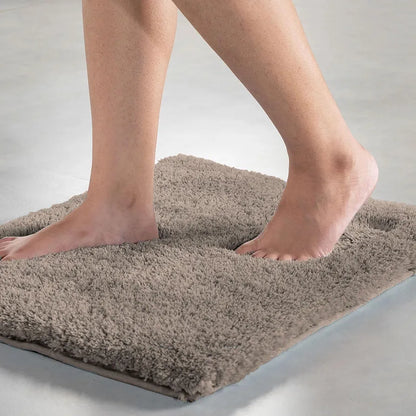 Luxe Home International Microfiber Rectangular Bath Mat Colour Taupe