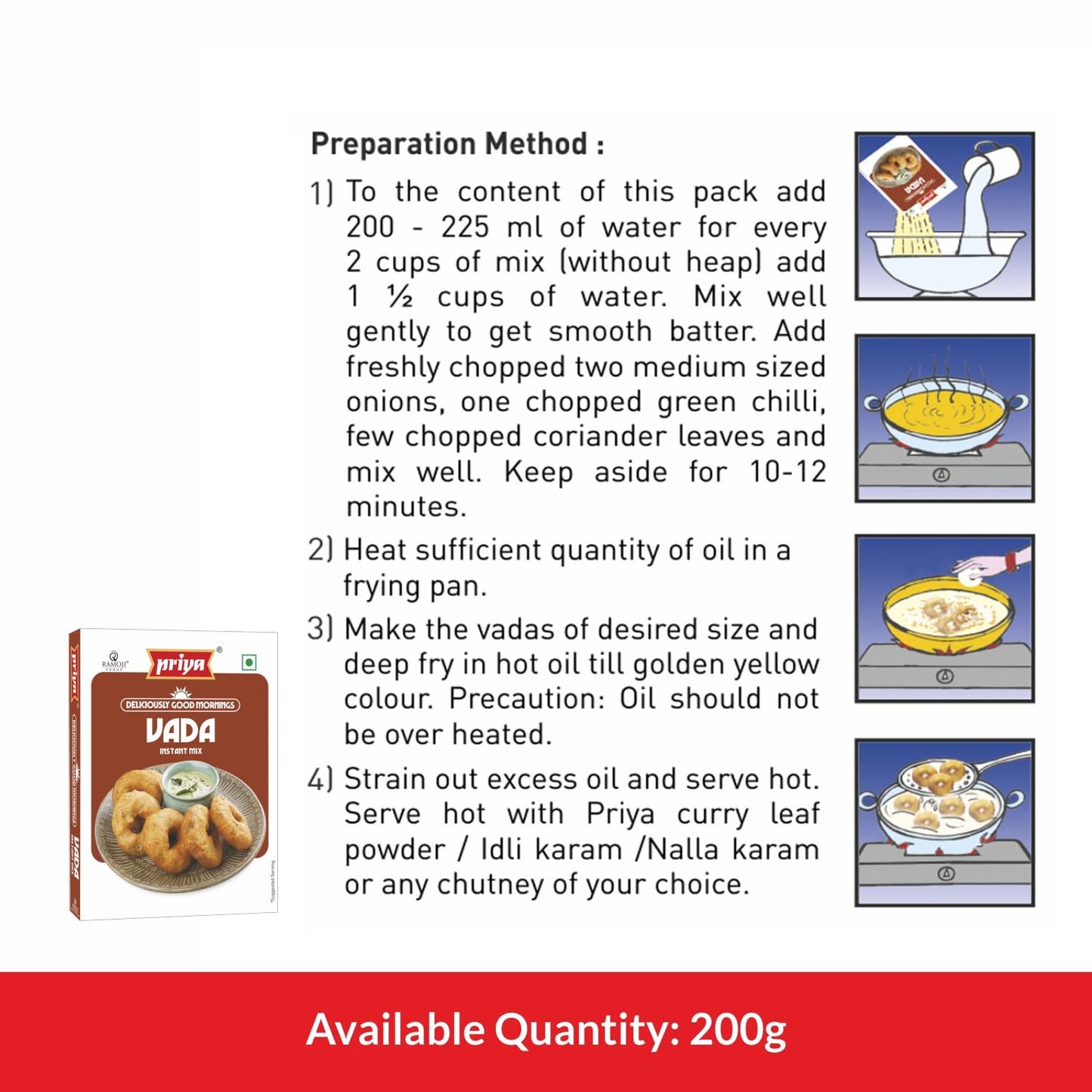 Priya Instant Vada Mix - 200 gms (pack of 2)
