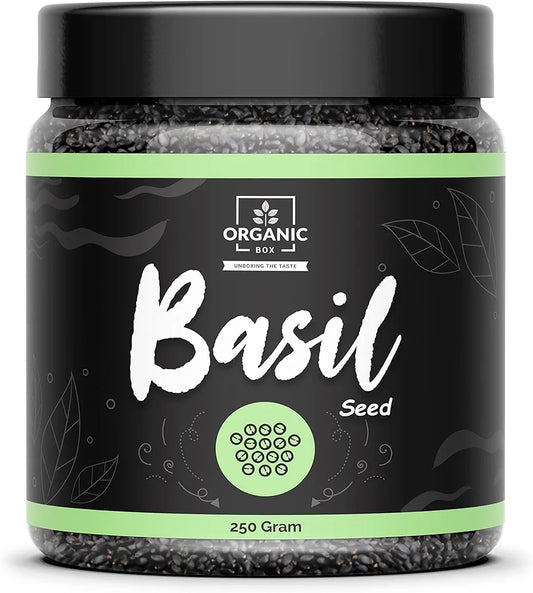 Organic Box Raw Basil Seeds for Weight Loss | Sabja Seed, Takmuria Seeds 300g  - Diwali Gift Pack