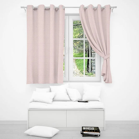 Divine Casa Textured Window Curtain 5 Feet Cameo Rose Soft Polyester Panel with Eyelets for Home Decor (Pack of 1)