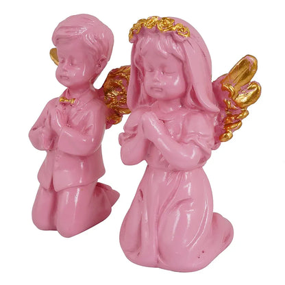 Zart Angel Girl & Wings Boy Sttaue for Home Décor Showpiece Angel Set