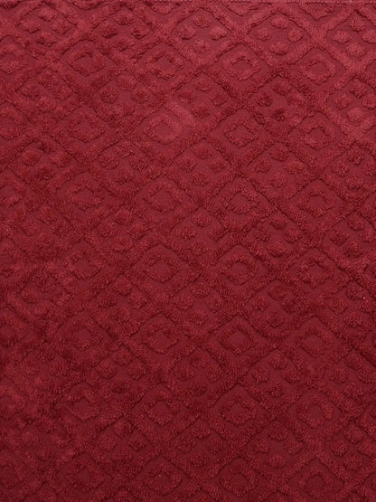 Saral Home Soft Cotton Unique Design Tufted Throw Colour Maroon