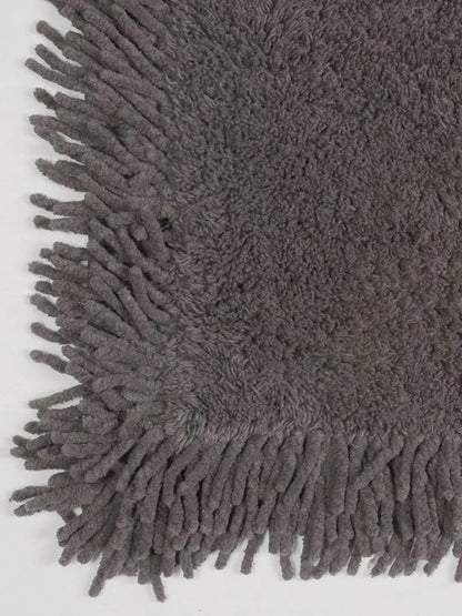 Saral Home Shaggy Soft Cotton Durable & Washable Multipurpose Bedside Runner Colour Dark Grey