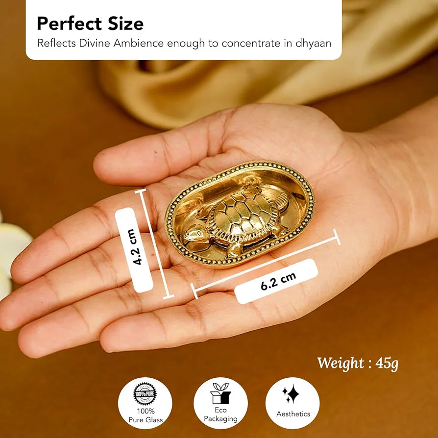 Ekhasa Pure Brass Tortoise Vastu with Brass Plate EKIDBR-01TOP2-GL