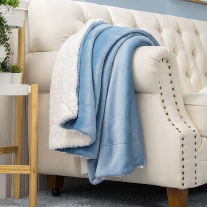 Bsb Home Polyester Micromink Warm Sherpa Super Soft Flannel Solid/plain Blanket 150 x 230 Cms (Approx 4.7 x 7 ft, Single)