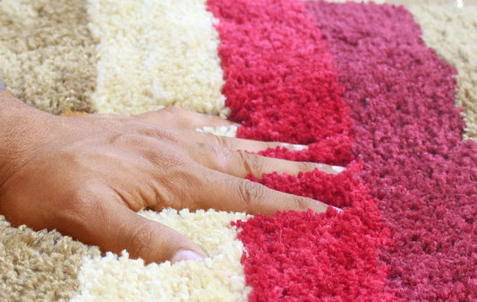 Luxe Home Bath Mat Super Soft Microfiber Non Slip Jericho Bathroom mats 40x60 cm Colour Cherry
