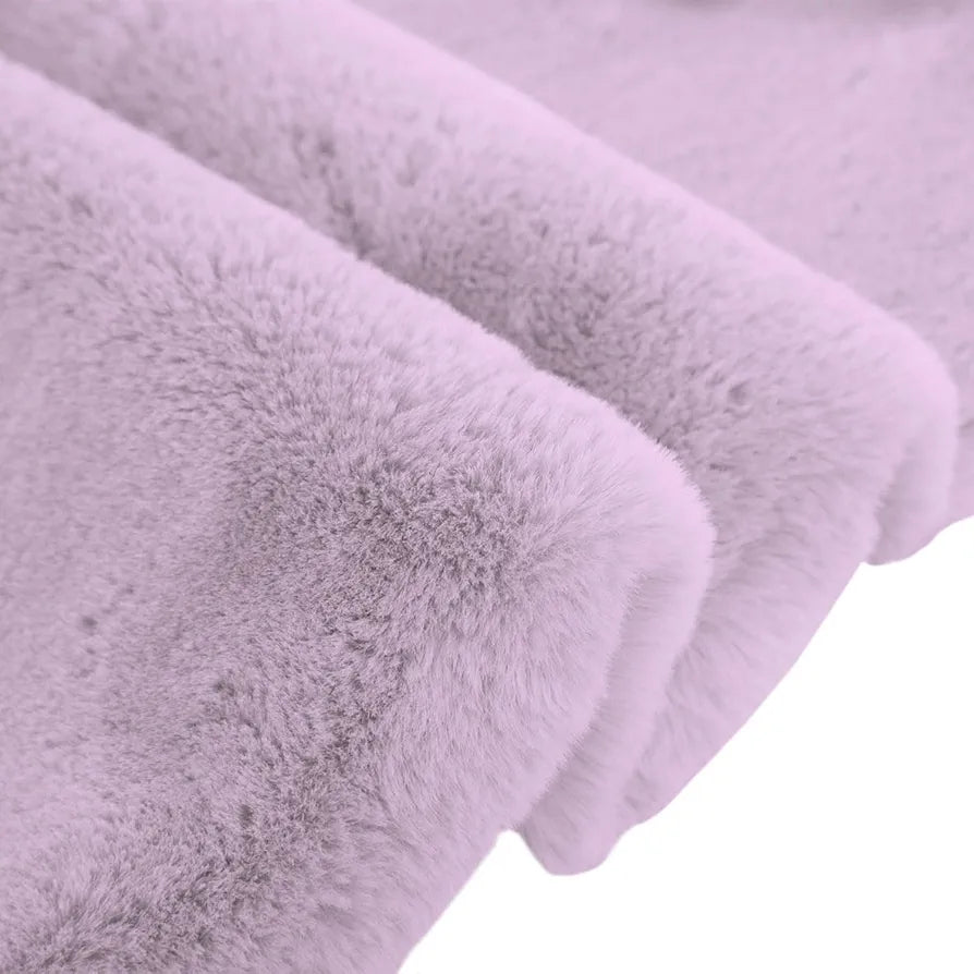 Luxe Home International Rectangular Bath Mat Super Soft Anti Skid Rabbit Fur Mats 40X60 Cm Colour Lilac