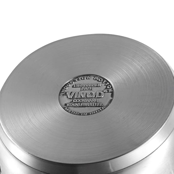 Vinod Two Tone Stainless Steel Sauce Pot/Saucepan with Glass Lid - 2.3 Litre, 18cm | 6.2mm Thick