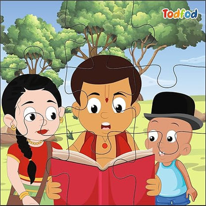 TodFod Wooden Jigsaw Puzzles Toy for Kids & Children Chhota Bheem 54 Pieces 6 in 1 Jigsaw Puzzles