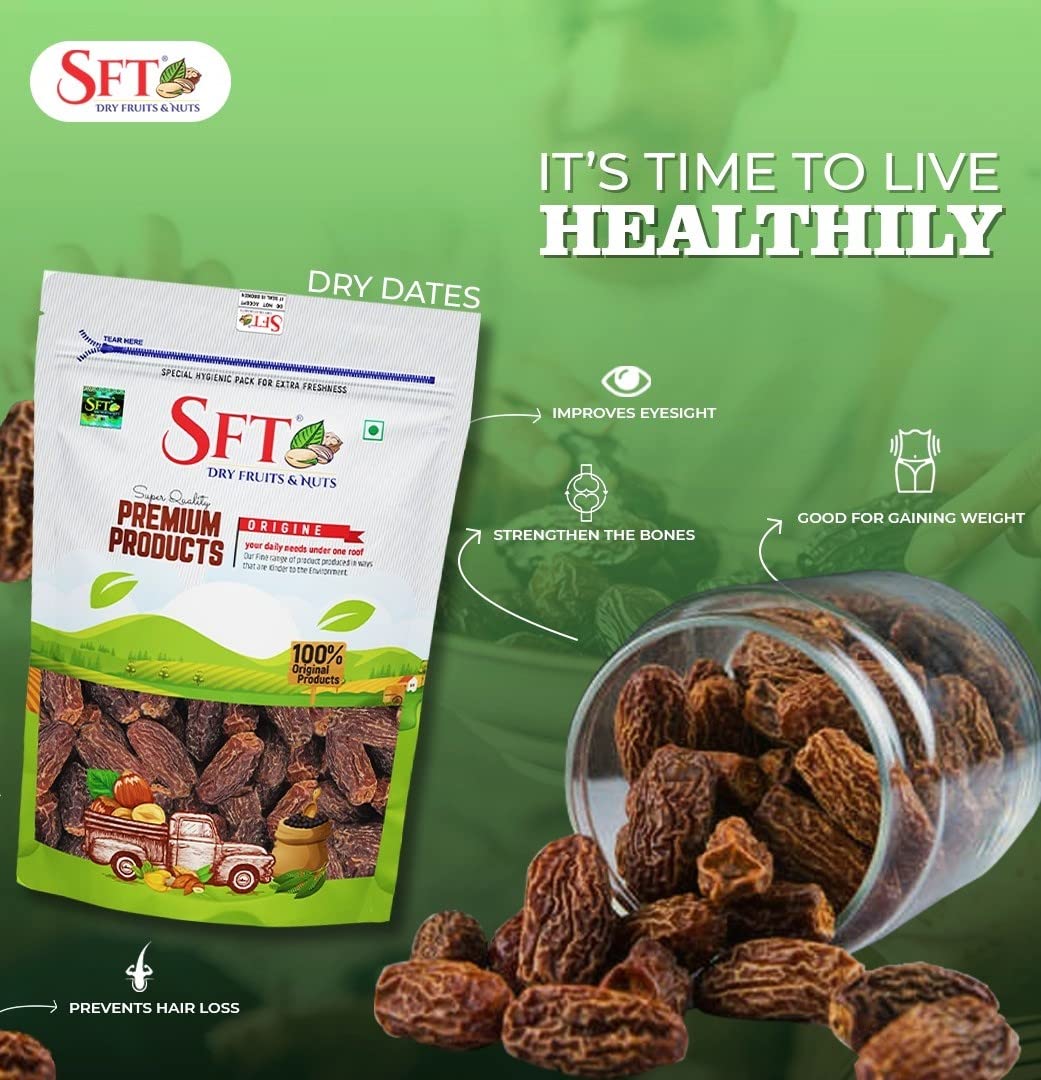 Sft Black Brown Dates Dry - 1000 gms
