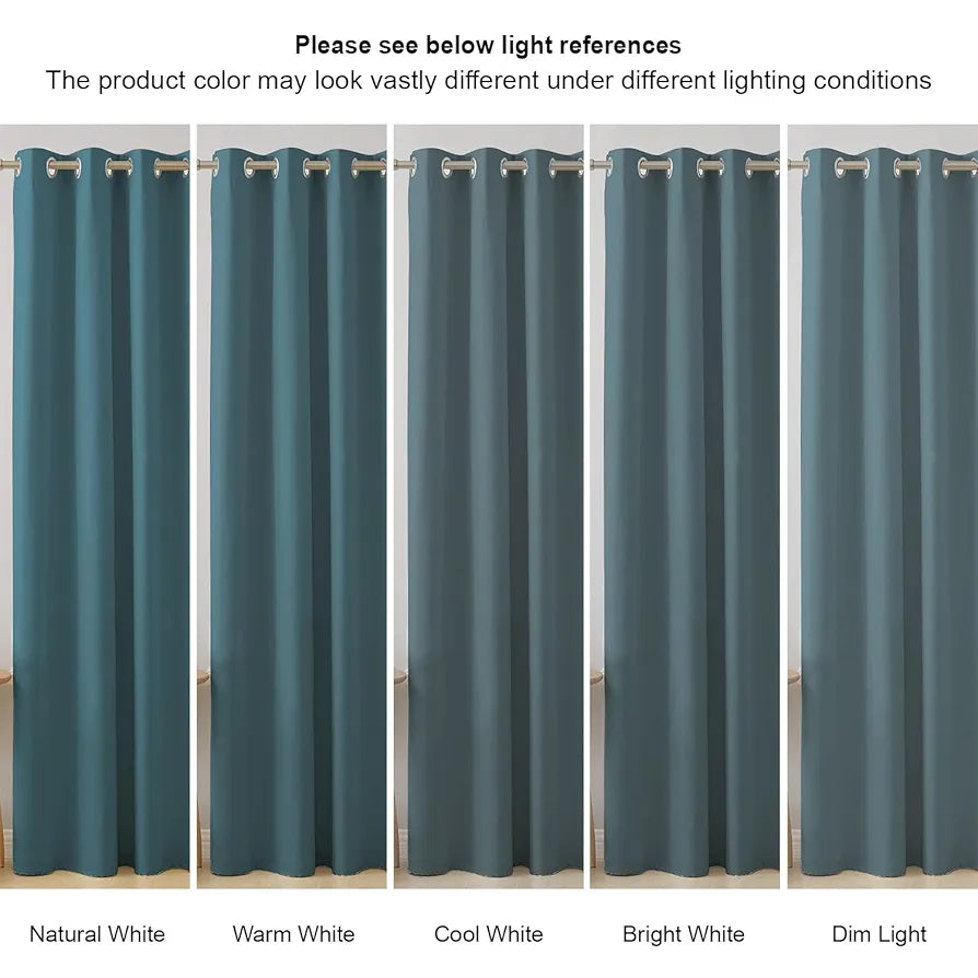 Cloth Fusion Blackout Door Curtains 9 Feet Long Set of 2 Prussian Blue Colour