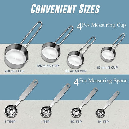 Parage 4 Pieces Stainless Steel Measuring Cups