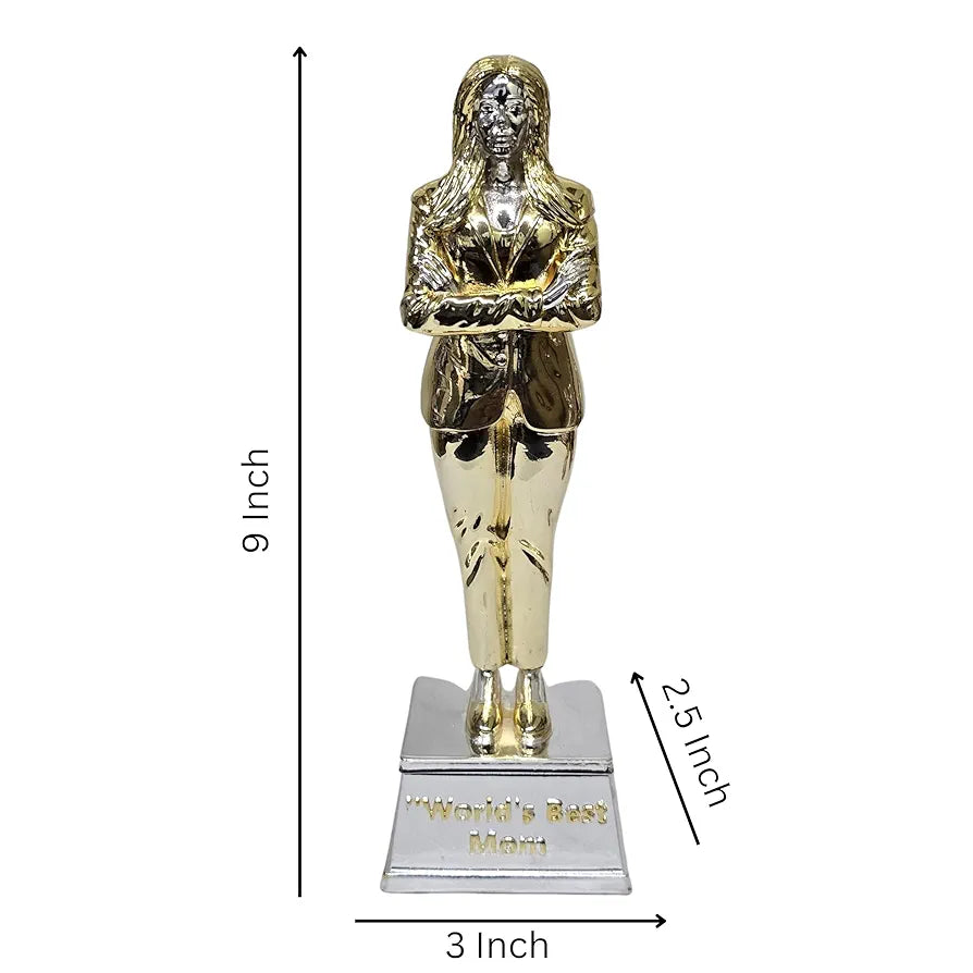 Gold Art India Best Mother Trophy FigurineGold & Silver Plated
