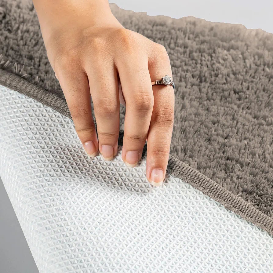 Luxe Home International Microfiber Rectangular Bath Mat Colour Taupe