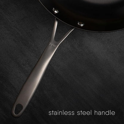 Stahl Blacksmith Plus Cast Iron Frying Pan | Metal Spatula Safe Pan | Light Weight Cast Iron Fry Pan | 2.3 L | 28 Cm