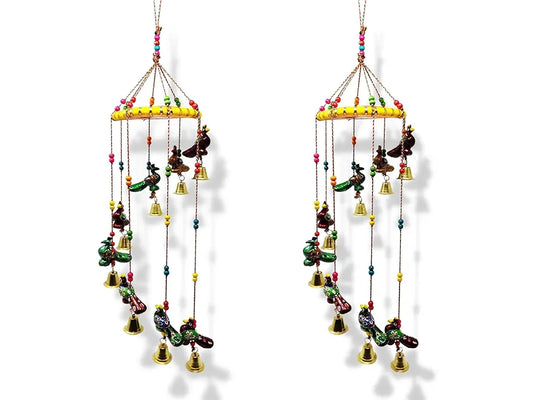 JH Gallery Handcrafted Rajasthani Colored Bell Wind Chime