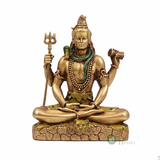 Indicast 6" Inch Cold Cast Resin Shiva Showpiece Antique Decor Decor Bolenath Mahakal
