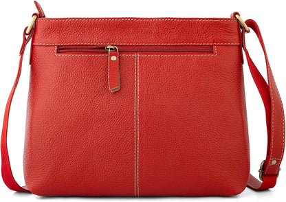 Goatter Genuine Soft Leather Multi Pocket 10" Inch Sling Cross-BodyBag for Girls And Women,