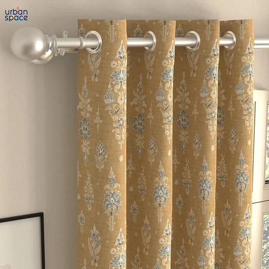 Urban Space Digital Printed Blackout Curtains for Door Bedroom Room Darkening Blackout Kids Decorative Curtains Imperial Mustard