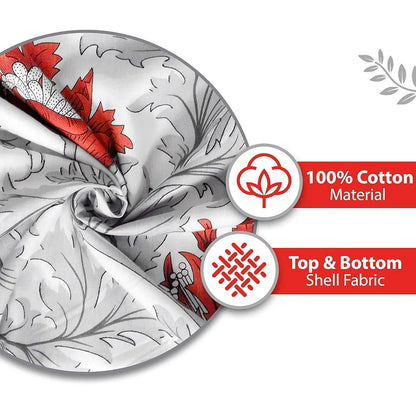 Divine Casa Floret 100% Cotton Double Dohar 120 GSM Soft & Lightweight Throw Blanket Colour Royale