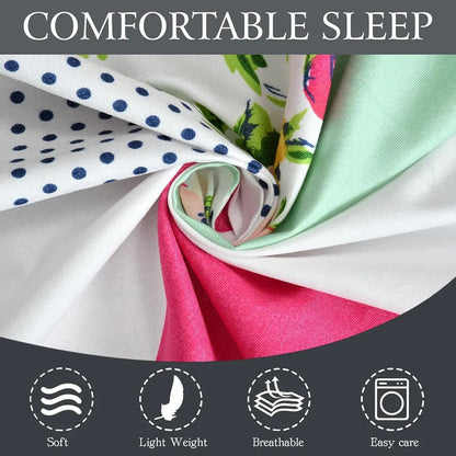 Fresh From Loom Soft Glace Cotton Fitted Bedsheet King Size Bed With Two Pillow Cover Elastic Fitted 144 TC Trangle Multi