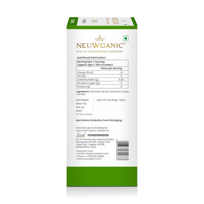 Neuwganic - Detox Wellness Tea Bags - 25 Pyramid Tea Bags - 50 Grams
