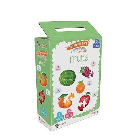 Popcorn Games & Puzzles Fruits Puzzle for 3 Years Old & Above