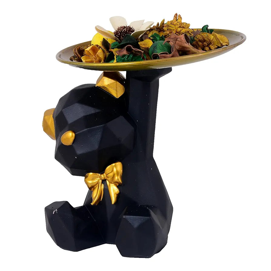 Zart Resin Cool Black Dog Sitt Showpiece For Home Shelves Decor Item