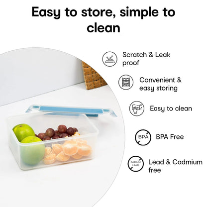 Anko 2.3L BPA-Free Plastic Lunch Box | Airtight | Lockable Lid | Leak-Proof | Kitchen Travel School
