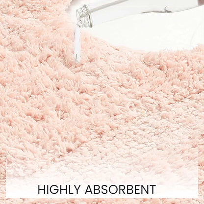 Sashaa World Solid Anti-skid Cotton Bathmat And Contour Set For Bathroom Colour Peach