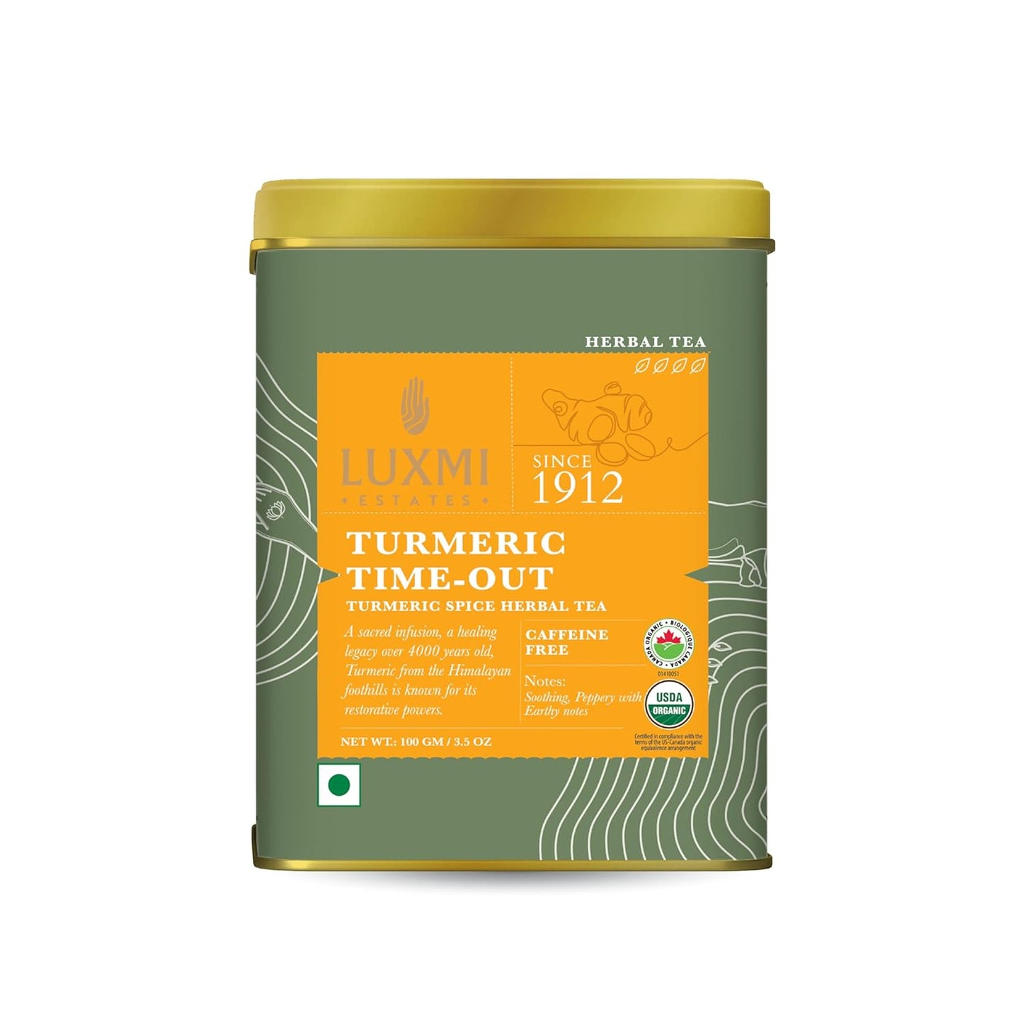 Luxmi Estates Turmeric Time Out Herbal Loose Tea - 100 gms