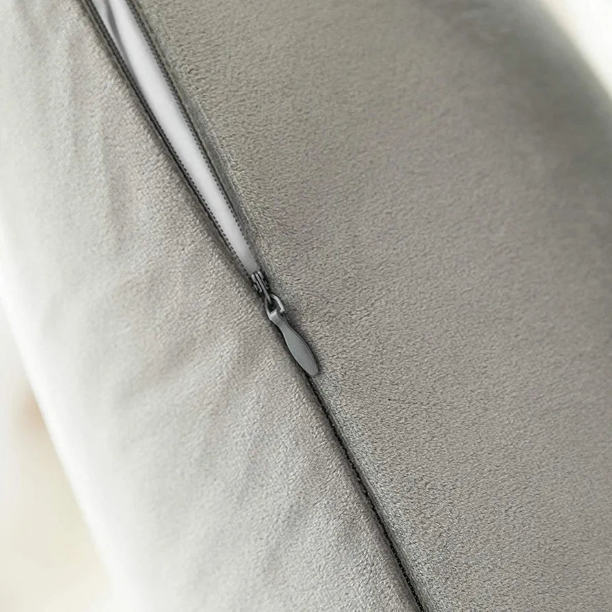 Aerohaven Premium Velvet Reversible Decorative Throw Pillow/Cushion Covers with Invisible Zipper  (Grey Colour Pack of 2)