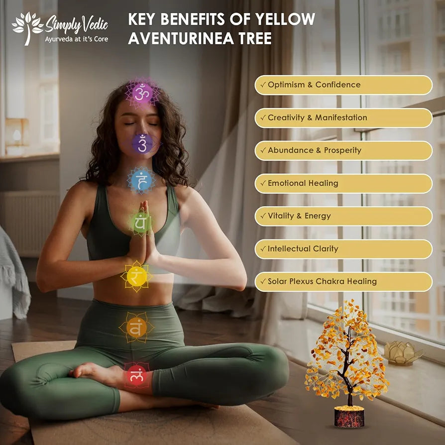Simply Vedic Chakra Yellow Jade Crystal Tree