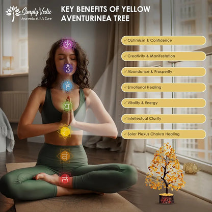 Simply Vedic Chakra Yellow Jade Crystal Tree