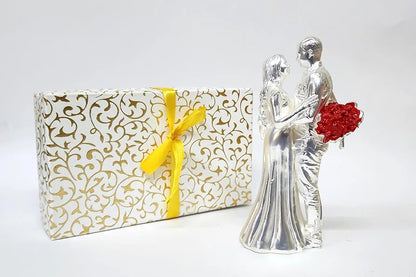 Gold Art India Couple Figurine Silver-Plated Matte Finish