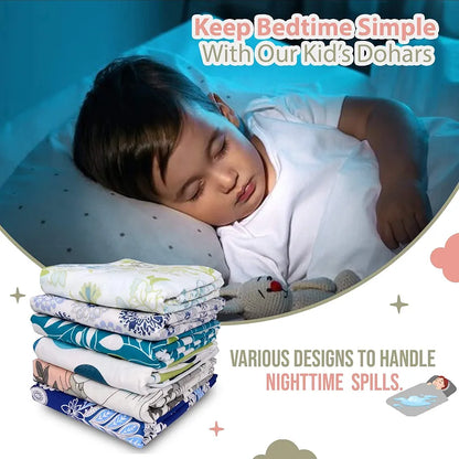 Divine Casa Floret 100% Cotton Single Kids Dohar 120 GSM Soft & Lightweight Throw Blanket Colour Floral Blush