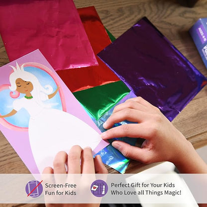 Chalk and Chuckles Art and Craft Kit | Fabulous Foil Art | Create 12 Magical World Theme Pictures